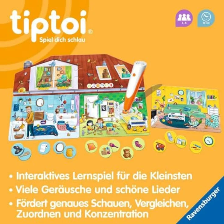 Ravensburger tiptoi® Spiel - Mein Zuhause, Entdeckungsspiel für Kinder mit interaktivem Zubehör und vertrauten Wohnumgebungen – Bild 6