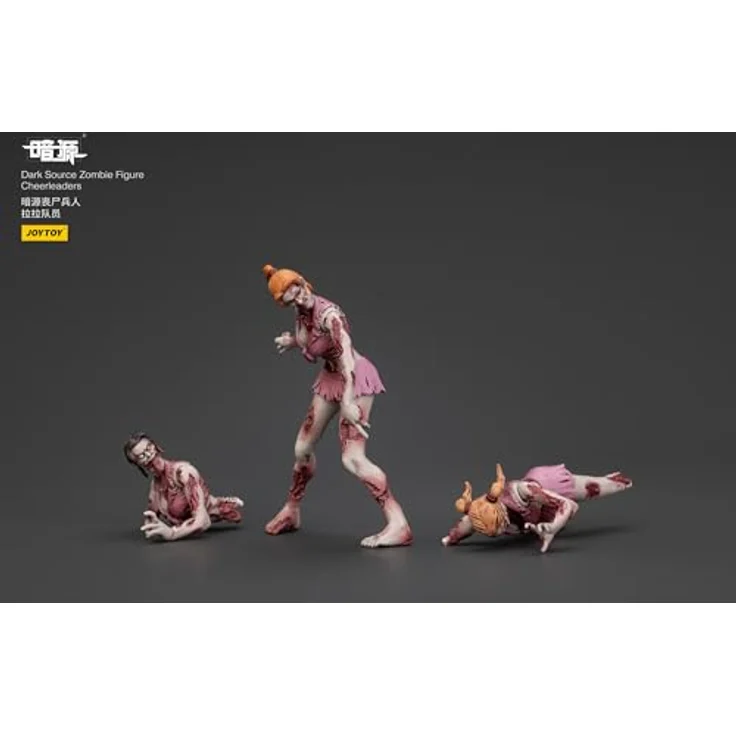 Joy Toy Zombie Dark Source Actionfiguren 3er-Pack Cheer Leaders, 8 cm mit Zubehör in Fensterbox – Bild 5