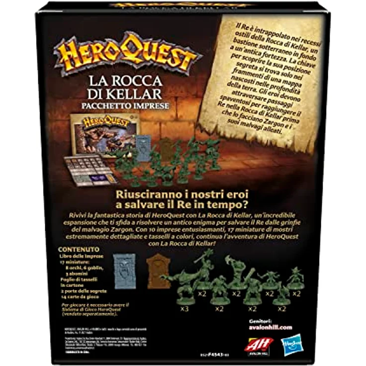 Avalon Hill, HeroQuest Der Felsen von Kellar, Unternehmenspaket, Dungeon Crawler Brettspiel, 17 Miniaturen, Fantasy Abenteuer (Unbemalt) – Bild 2
