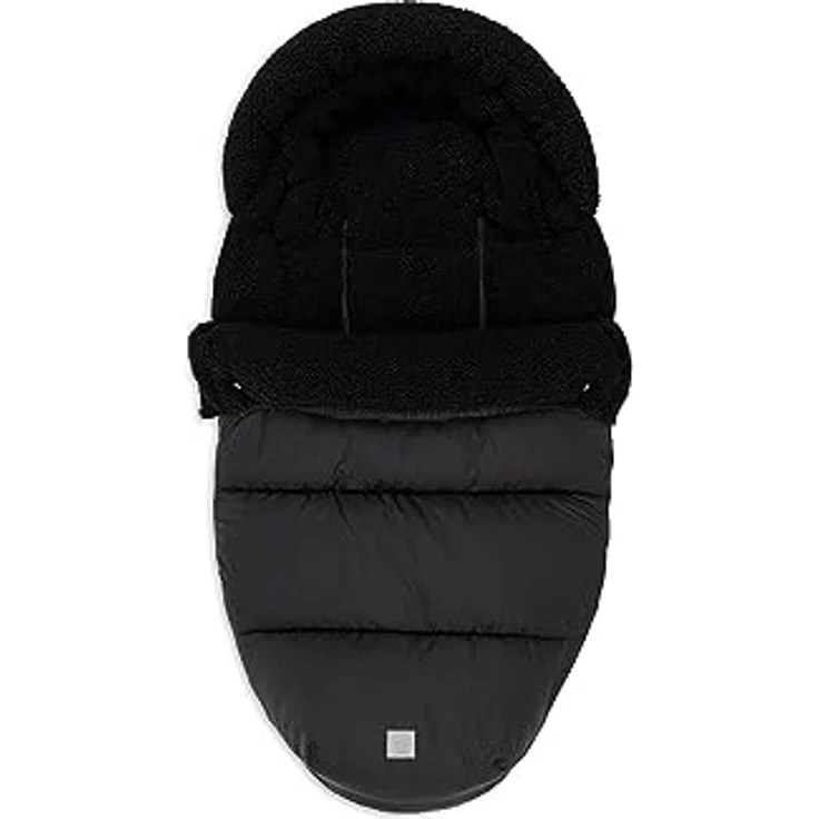 Jollein 025-800-67084 Footmuff for Buggy Black, wasserabweisend mit Teddy-Stoff gefüttert – Bild 1