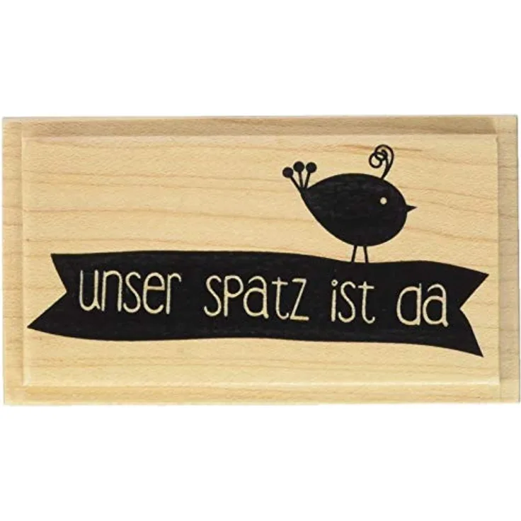 Knorr Prandell 211800203 Knorr prandell 211800203 Stempel aus Holz (Geburt) Motivgröße 7,5 x 3,4 cm , Motiv: Unser Spatz ist da