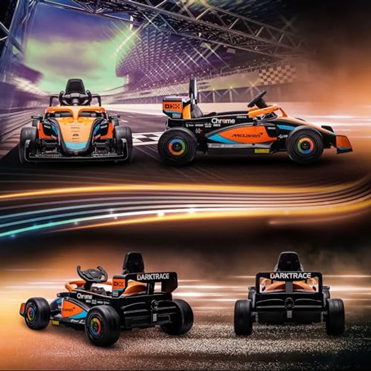 AIYAPLAY Elektro-Kinderauto 12V Kinderfahrzeug mit 2,4G-Fernbedienung, Orange, für 3-5 Jahre Kinder, offiziell lizenziert von McLaren, Dualmotoren, Hupe, USB, Musikfunktion – Bild 10