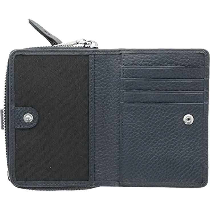 Picard Pure Portemonnaie, Geldbörse aus genarbtem Rindleder, schwarz, mit 2 Geldscheinfächern und 6 Kartenfächern – Bild 5