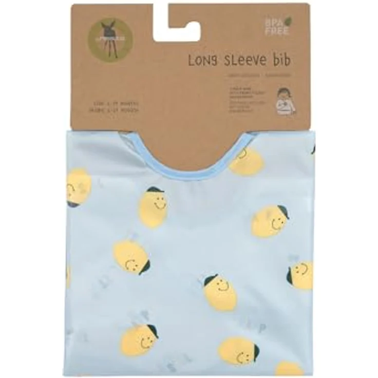 LÄSSIG Baby Langarmlätzchen Set (2 St.) Happy Fruits Lemon, wasserfest und pflegeleicht mit Auffangschutz – Bild 5