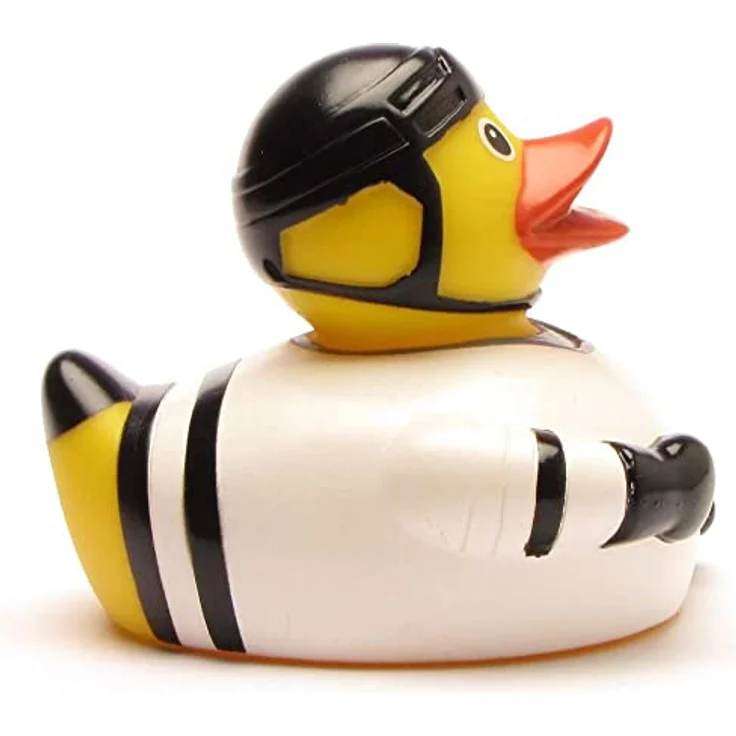 Duckshop Badeente - personalisierbar Eishockey Ente mit eigenem Wunschtext, 8 cm aus Vinyl – Bild 4