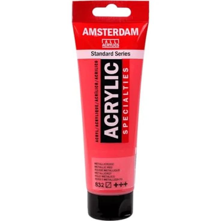 Amsterdam Talens Acrylfarbe 120 ml Künstlerqualität in Metallic Red, lichtecht und wasserverdünnbar