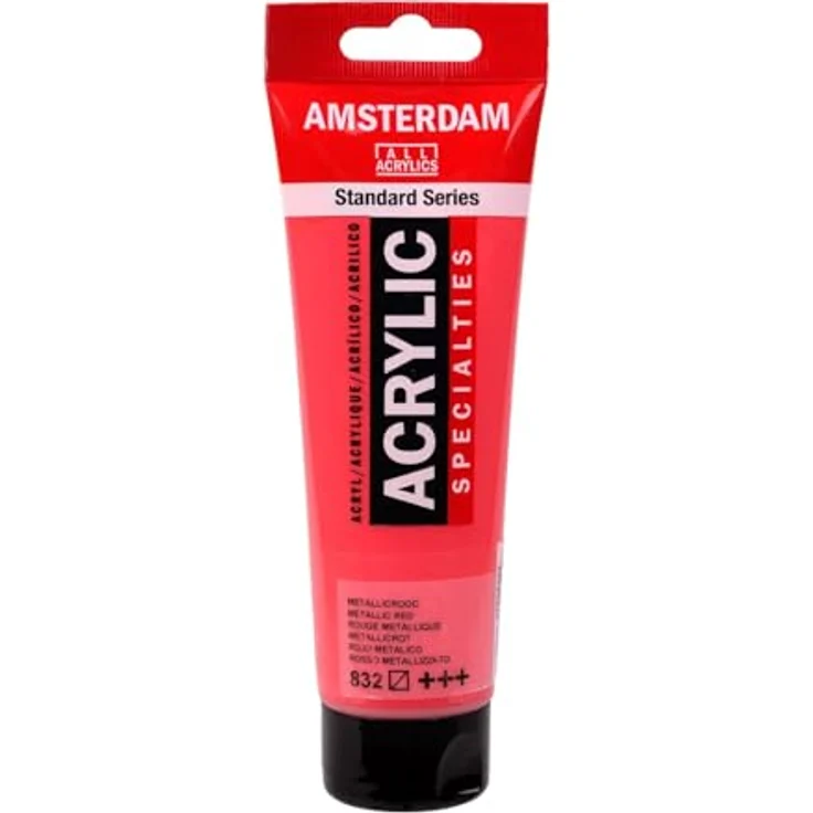 Amsterdam Talens Acrylfarbe 120 ml Künstlerqualität in Metallic Red, lichtecht und wasserverdünnbar – Bild 1