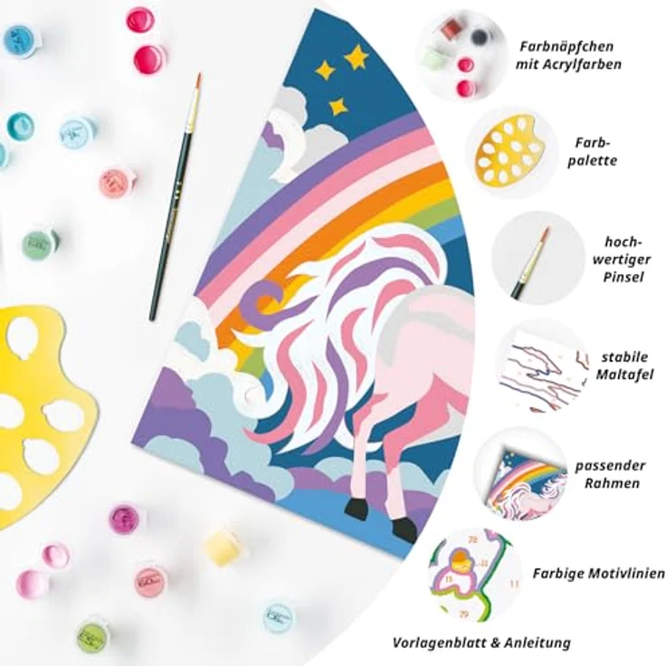 Ravensburger Malen nach Zahlen CreArt, Pinkes Einhorn, 14 Acrylfarben, Made in Europe – Bild 5
