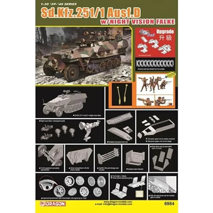 Other 1/35 Sd.Kfz.251/1 Ausf.D, Modellfahrzeug mit Nachtsichtgerät und Figuren-Set – Bild 2