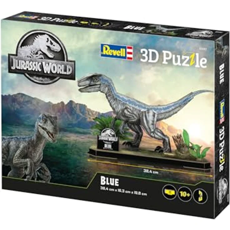 Revell Jurassic World - Blue, 3D-Puzzle Set mit Dinosaurier-Modellen und Dioramaplatte, ideal für Fans und Bastler – Bild 4