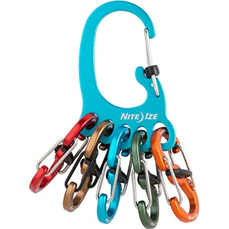 Nite Ize BigFoot Locker KeyRack, Aluminium Karabiner mit 5 MicroLocks und Slide-to-Lock Mechanismus – Bild 2