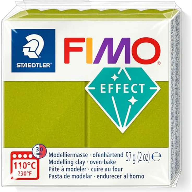 FIMO Modelliermasse Effect 8010 Metallic, 57 g - Metallic-Glanz mit mineralischen Glimmerpartikeln, für funkelnde Kunstwerke – Bild 2