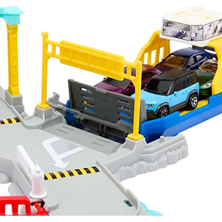 Matchbox Autos Spielset, Ferry Port Set, herausfahrbare Fähre auf Rädern, von Autos und von Kindern aktivierte Features, enthält 1 Matchbox Land Rover, HMH29 – Bild 4