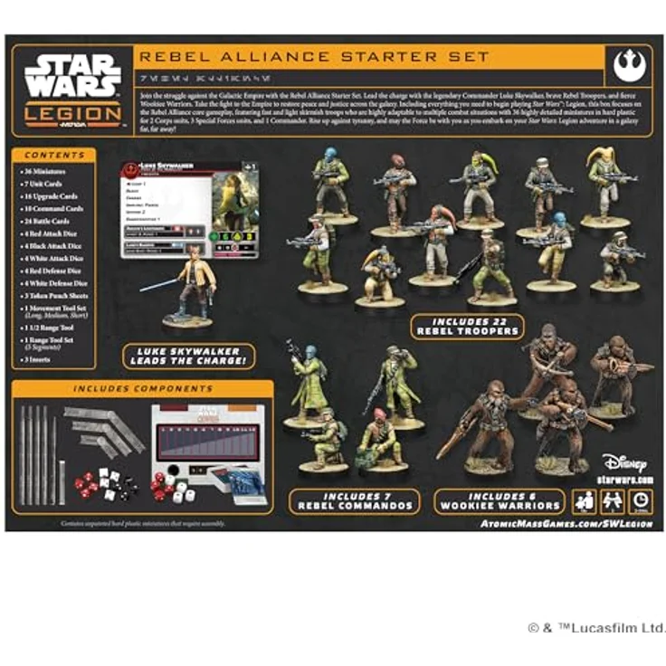 Atomic Mass Games Star Wars: Legion Rebel Alliance Starter Set, 36 hochdetaillierte Miniaturen für schnelles und flexibles Gameplay – Bild 2
