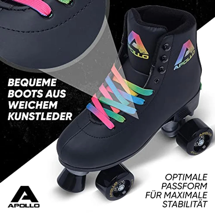 Apollo Disco Roller, Classic Roller | größenverstellbare Quad-Skates, verstellbar von 31 bis 42 | Rollschuhe Damen in schicken Designs – Bild 2