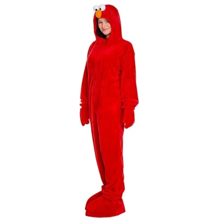 Maskworld Die Sesamstraße Elmo Kostüm - rot - Größe: XXL - Offizielles Lizenzkostüm mit Kapuze und Handschuhen – Bild 3
