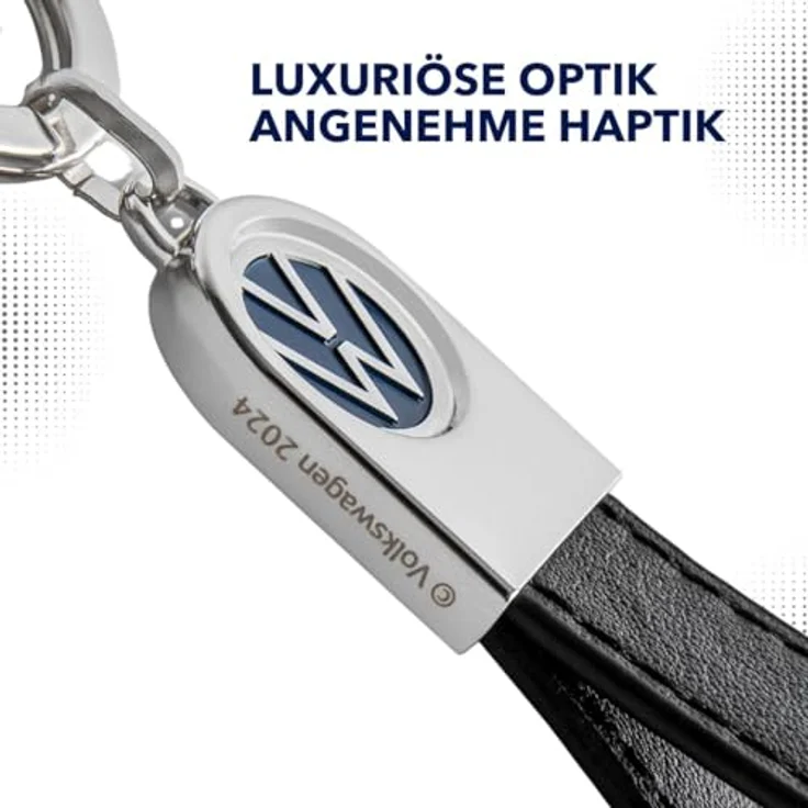TROIKA Volkswagen Schlüsselanhänger, Offiziell lizenziert, 4 Varianten mit Leder, Metall oder Karabiner‑Ring-System – Bild 5