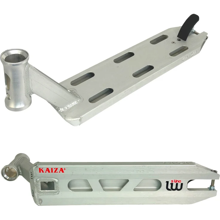 Longway Scooters Kaiza V4 Stunt-Scooter Deck 480mm 1085g Raw - Leichtes Aluminium-Deck für fortgeschrittene Park-Fahrer – Bild 1
