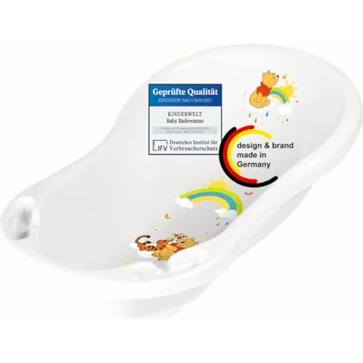 KiNDERWELT Babywanne 84 cm, BPA-frei mit Disney Winnie Pooh Motiv, sichere und robuste Babybadewanne für Neugeborene – Bild 1