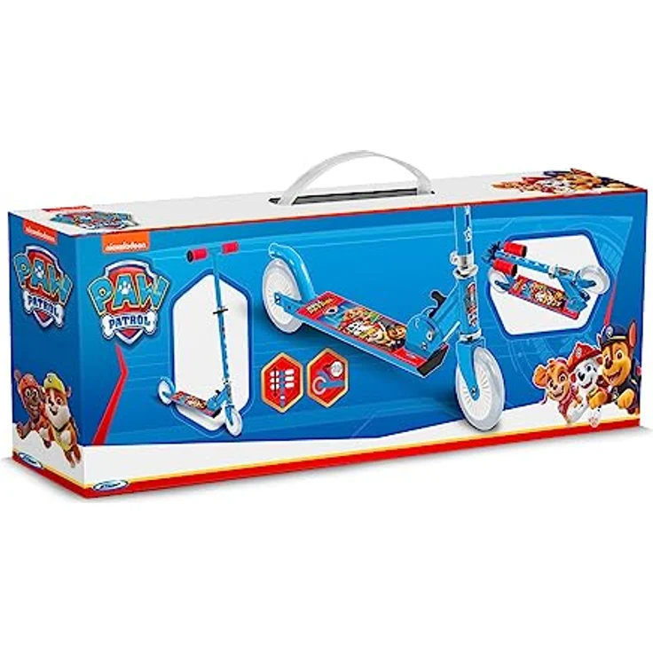 Stamp ZUSAMMENKLAPPBARER Scooter PAW Patrol, Blue/RED, NC - Foldable scooter, safe folding mechanism, ABEC 5 ball bearing, rear foot brake, adjustable height, non-slip aluminum deck, foam handles – Bild 3