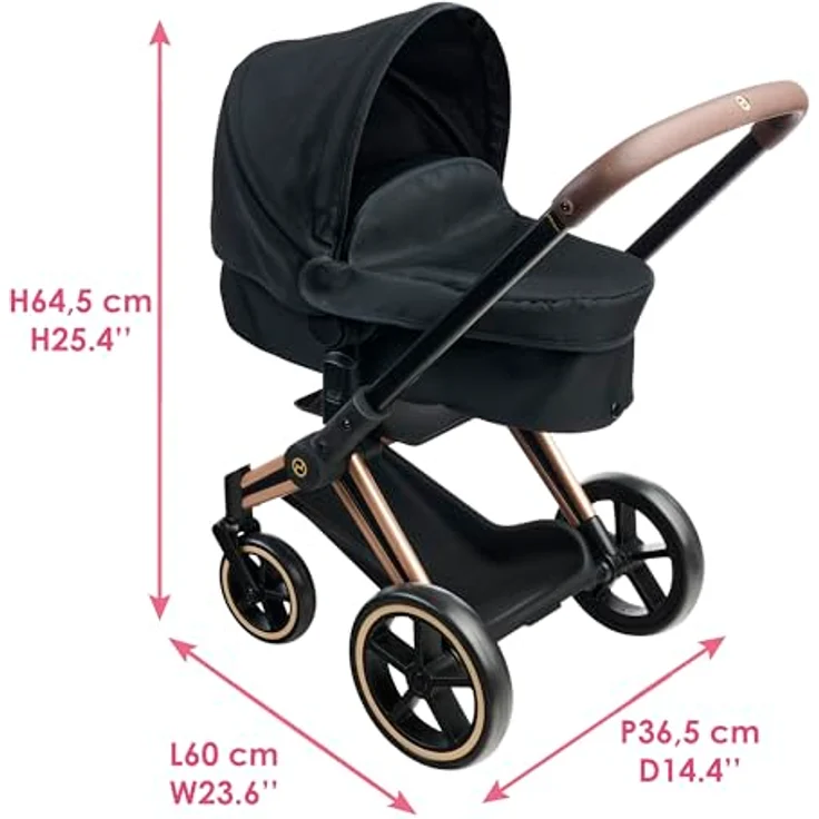 Corolle Mon Grand Poupon Cybex Puppenwagen, 3-in-1 Buggy für 36-42 cm Puppen, faltbar mit Verdeck, für Puppenspielzeug ab 3 Jahren – Bild 2