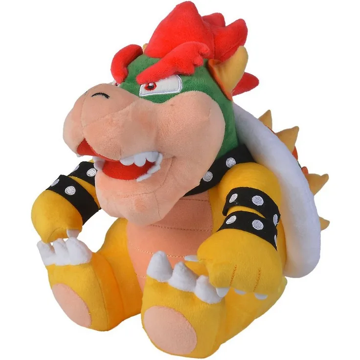 Simba Kuscheltier Super Mario Bowser Plüsch, 27 cm - Kuschelweich, für Super Mario Fans, grimmiges Gesicht