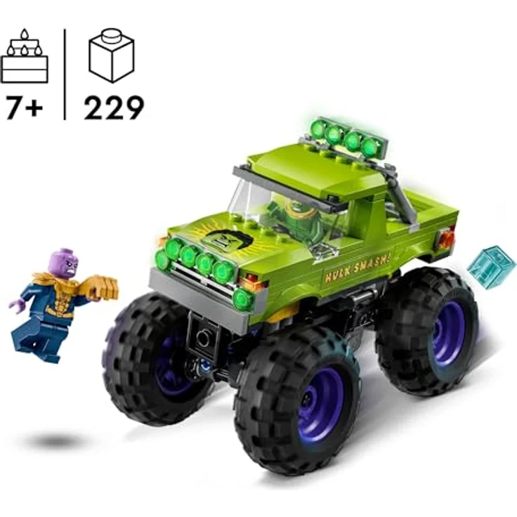 LEGO Marvel 76312 Hulk-Truck vs. Thanos, Bausatz mit 2 Minifiguren, grün, 231 Teile – Bild 2