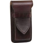 MIKA 28063302 - Stifteetui aus Echt Leder/Sattelleder, Stiftetui für 4 Stifte und Schreibgeräte Aller Art, für Kugelschreiber und Füller, Schreibgeräteetui in braun, Lederetui ca. 16 x 2 x 7 cm