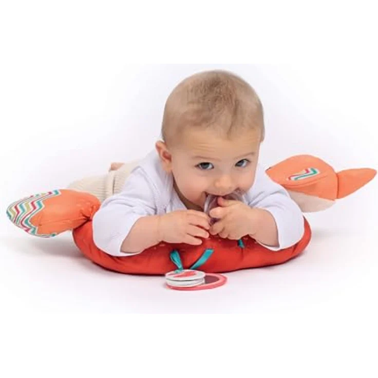 LUDI Fox Activity Pillow, Aktivierungsspiel für Babys ab 3 Monaten, 5 sensorische Aktivitäten zur Entwicklung der Sinne und Muskelstärkung in der Bauchlage – Bild 4