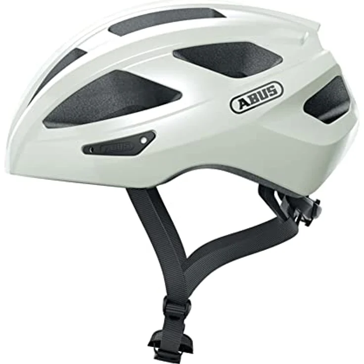 ABUS Rennradhelm Macator - sportiver Fahrradhelm für Einsteiger - auch für Zopfträger/-innen - für Damen und Herren - Weiß Glänzend, Größe M – Bild 1