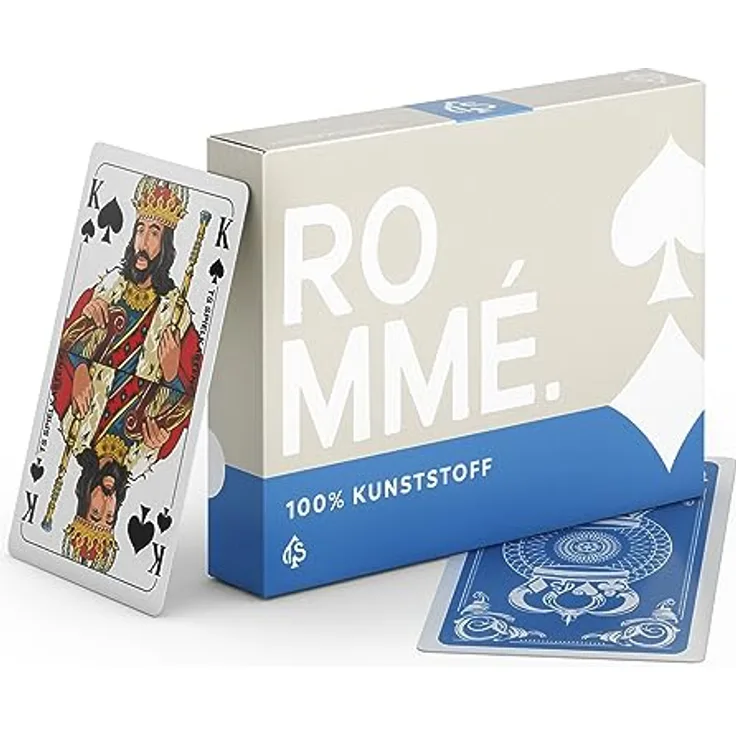 TS Spielkarten Romme, 100% Kunststoff Spielkarten – wasserfest, abwaschbar, mit klassisch französischem Bild, Premium Edition für Canasta, Bridge, Poker, Mau Mau