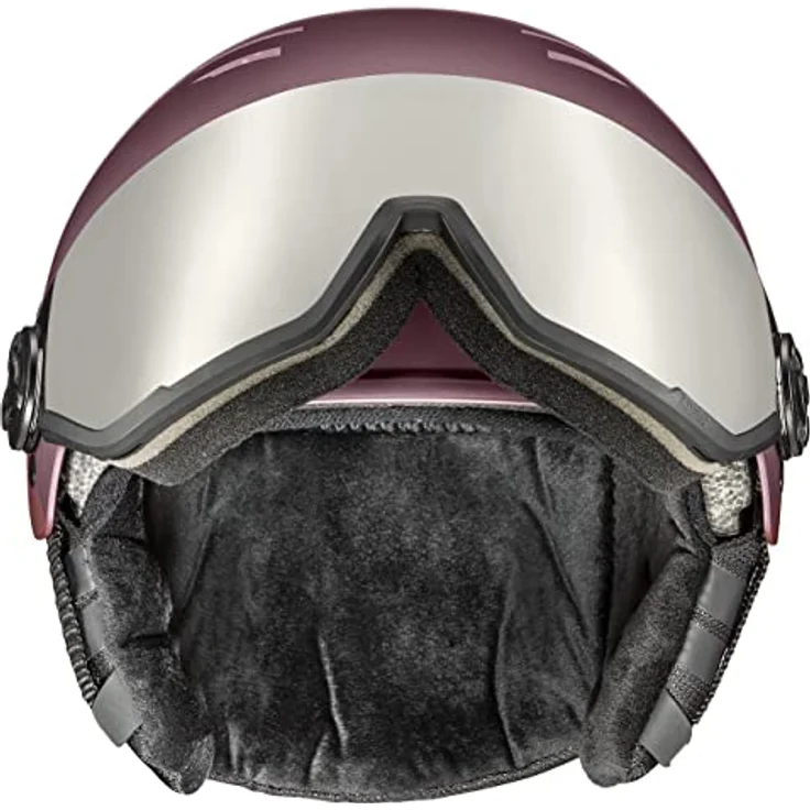 uvex wanted visor - robuster Skihelm für Damen und Herren - mit Visier - optimierte Belüftung - bramble - antique rose matt - 54-58 cm – Bild 4
