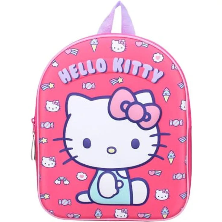 Vadobag Rucksack 3D Hello Kitty Another Dimension, Kindergartenrucksack mit 3D-Effekt, 32 x 26 x 11 cm