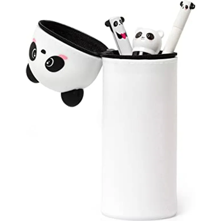 Legami Kawaii Federmäppchen 2 in 1 aus weichem Silikon, Panda – Bild 2