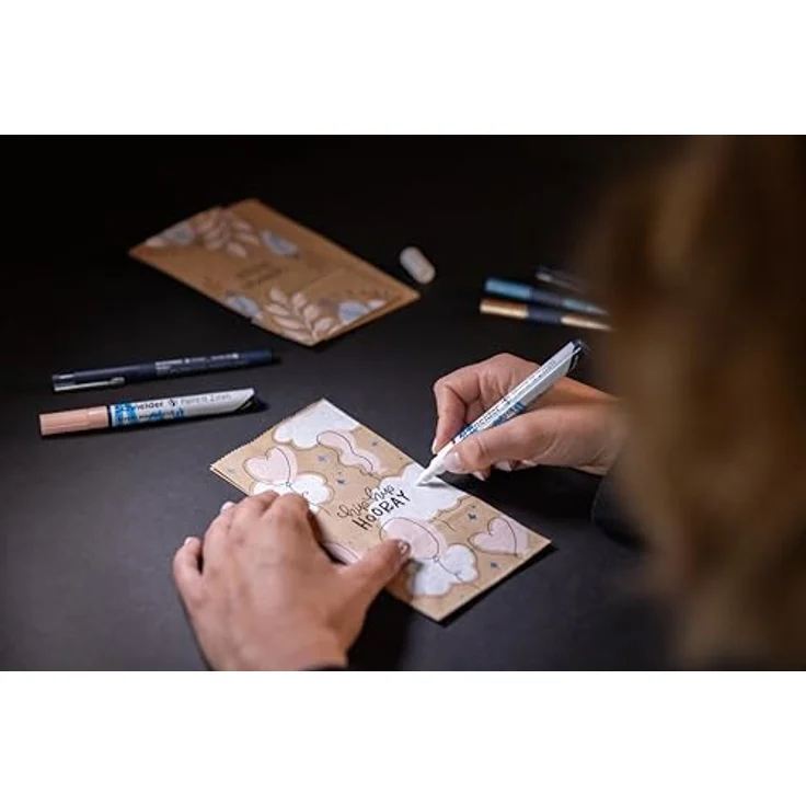 SCHNEIDER NOVUS DIY Geschenktüte Set, Kreatives Bastelset mit Acrylmarkern und Papiergeschenktüten – Bild 3