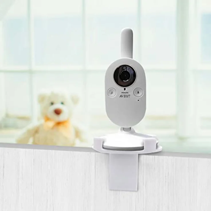 Mobilefox Babyphone Halterung für Philips Avent SCD, Bett Halterung, Bohrlose Montage, Weiß, kompatibel mit 20-25mm Bettgestellen – Bild 2
