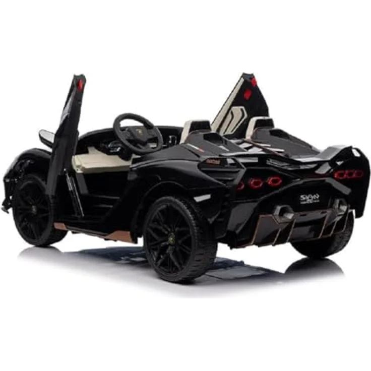 OTTO Elektro-Kinderauto Kinderfahrzeug - Elektro Auto "Lamborghini SIAN 2 Sitzer" - izenziert- 24V Akku, Ledersitz, Allradantrieb, Multimedia-Funktionen, 12 km/h, schwarz - Preisvergleich – Bild 2