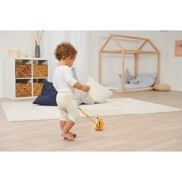 Eichhorn Schiebestab Biene, FSC®- schützt Wald - weltweit, Holzspielzeug mit Silikonreifen, abnehmbarer Stab - hochwertiges Spielzeug für Kleinkinder ab 1 Jahr – Bild 3