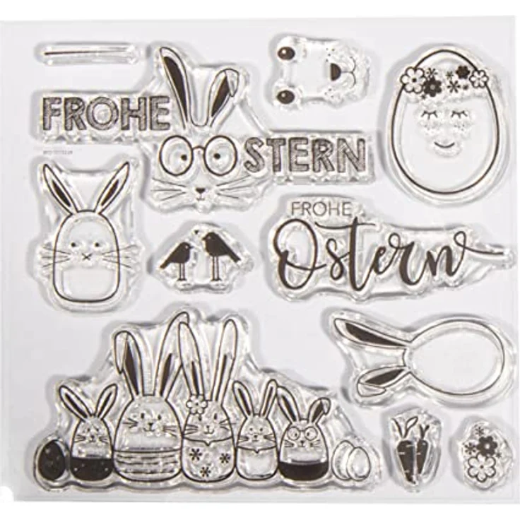 Rayher Stempel Clear Stamps Frohe Ostern, 11 Stück - Silikon Stempel für individuelle Kreativarbeiten zu Ostern – Bild 2