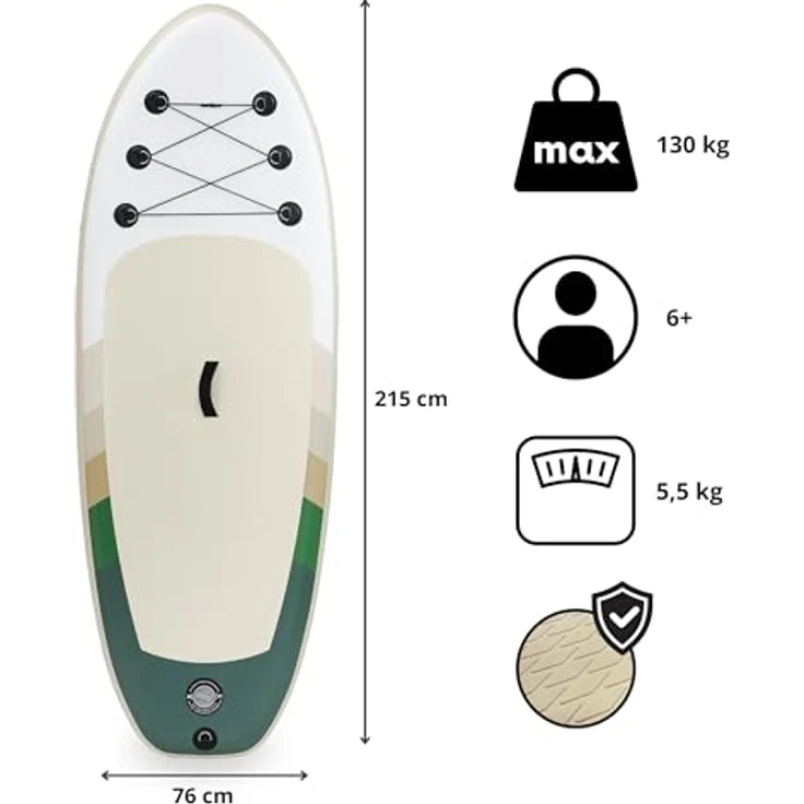 HyperMotion Wave Boost 215 SUP-Board für Kinder 215 cm - Grün – Bild 3