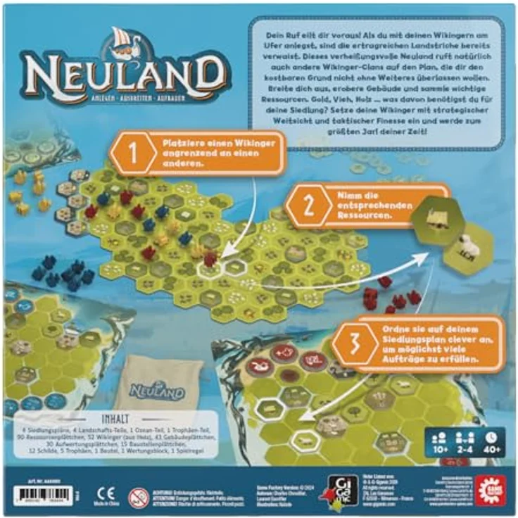 Game Factory Neuland, strategisches Familienspiel für 2-4 Spieler, taktisches Brettspiel ab 10 Jahren mit variablem Spielplan – Bild 3