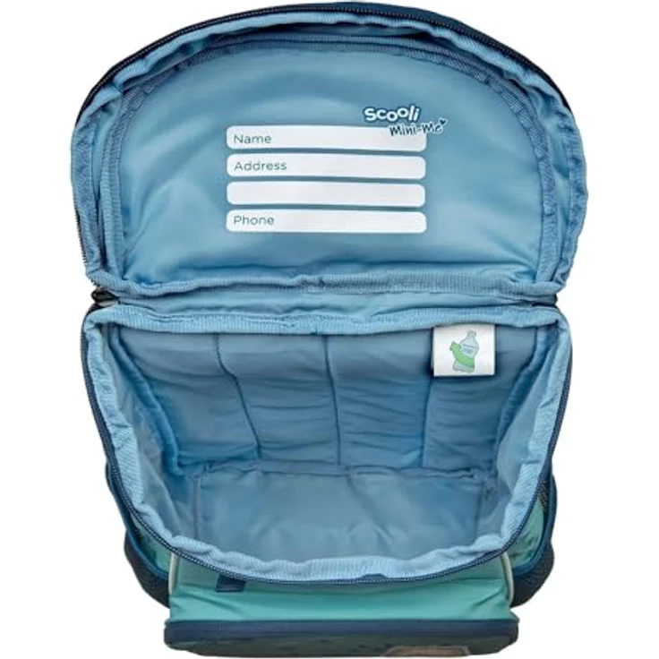 Scooli Mini-Me Kindergartenrucksack, Bobby Bär, Grün und Blau, 8 Liter Volumen, höhenverstellbare Tragegurte, abnehmbarer Brustgurt – Bild 4