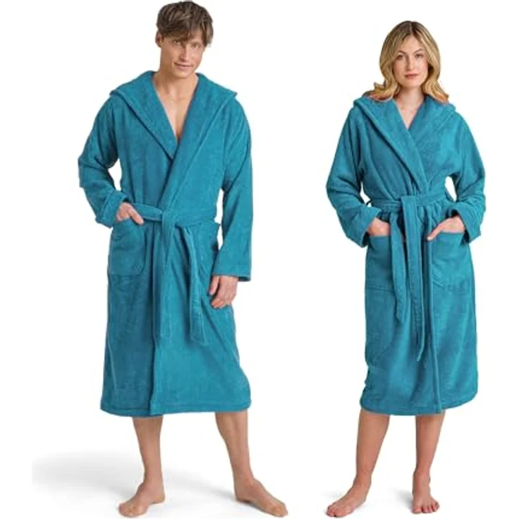 MÖVE Superwuschel Badeponcho, flauschiger Kapuzenmantel aus Premium Baumwolle, Türkis, unisex, Oeko-Tex® Standard 100 – Bild 1