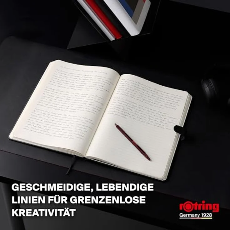 Rotring 600 Kugelschreiber, Metallgehäuse, nachfüllbar, tiefschwarze Tinte, grau – Bild 3