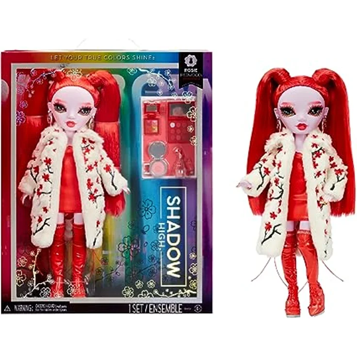 Rainbow High Shadow High Serie 3 - Rosie Redwood - Rote Modepuppe - Modisches Outfit, Extra-Langes Haar und mehr als 10 Bunte Spielaccessoires - Ideal für Kinder von 4-12 Jahren und Sammler – Bild 1