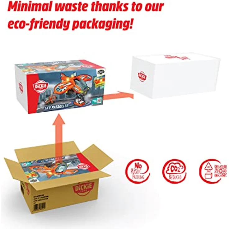 Dickie Toys - Spielzeug-Helikopter Sky Patroller (35 cm) - Rettungs-Flugzeug mit einklappbaren Flügeln & Wasser-Spritzfunktion, Spielzeug-Hubschrauber für Kinder ab 3 Jahren, 203794000ONL – Bild 6