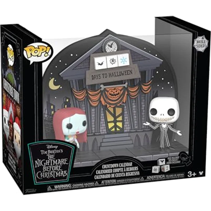 Funko Countdown Calendar: The Nightmare Before Christmas - Doppelseitig - Sammelbare Vinyl-Minifiguren - Geschenkidee - Weihnachten - für Mädchen, Jungen & Kinder - 28 cm B x 24 cm H x 17 cm T, Schwarz/Weiß – Bild 3
