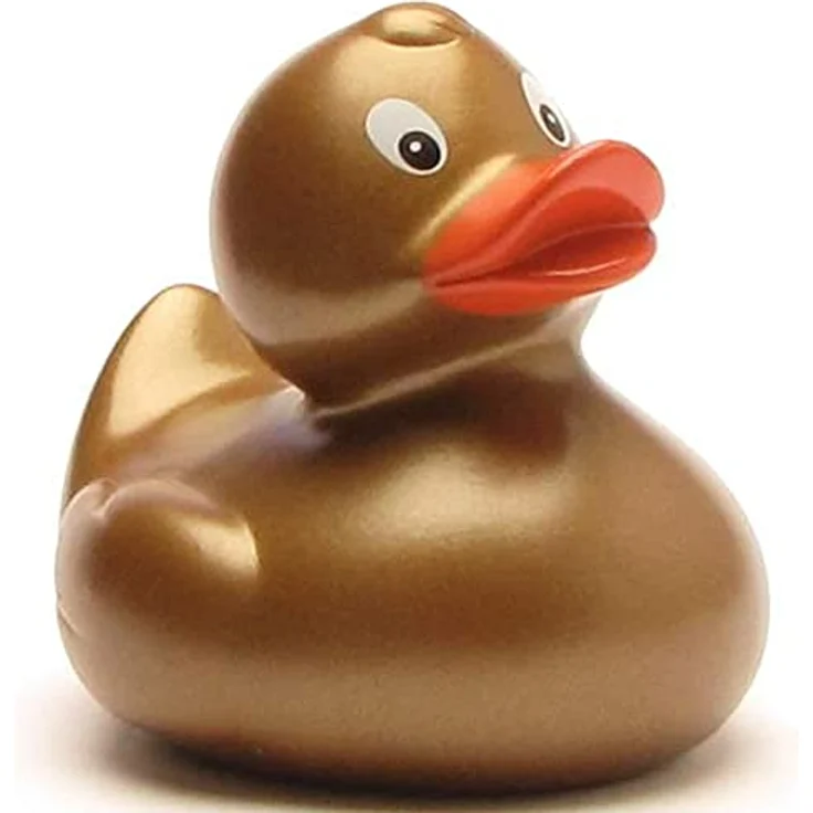 Duckshop Badeente - personalisierbar mit Wunschtext (max. 10 Zeichen), Gold, Badewannenspielzeug aus Vinyl – Bild 3