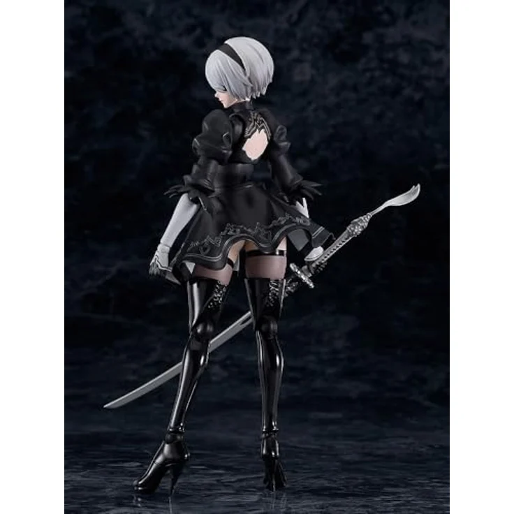Max Factory Nier:Automata Ver1.1a Figma Actionfigur 2B (YoRHa No.2 Type B), 16 cm detailreiche Sammelfigur mit Zubehör und voll beweglichem Design – Bild 6