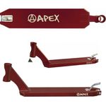 Apex Stuntscooter Apex Pro Stunt-Scooter Deck 600 (51cm) rot, Aluminium T6, CNC-gefräst, mit Schienen für Grinding
